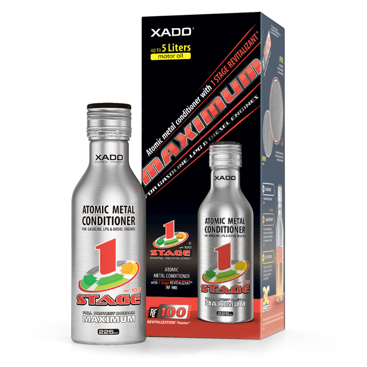XADO 1 Stage Maximum (225 ml) – Engine Revitalizant for Passenger Cars (Up to 5 Quarts)